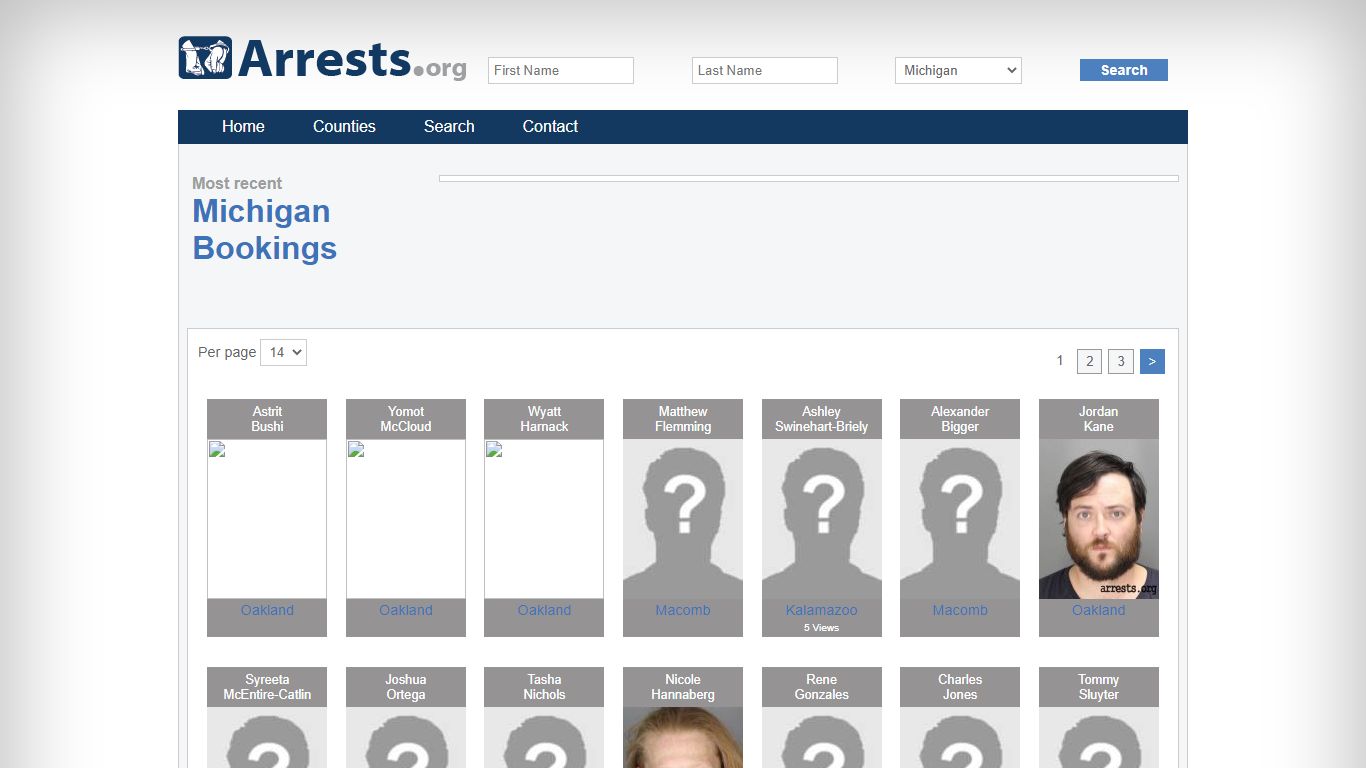 Michigan Arrests and Inmate Search